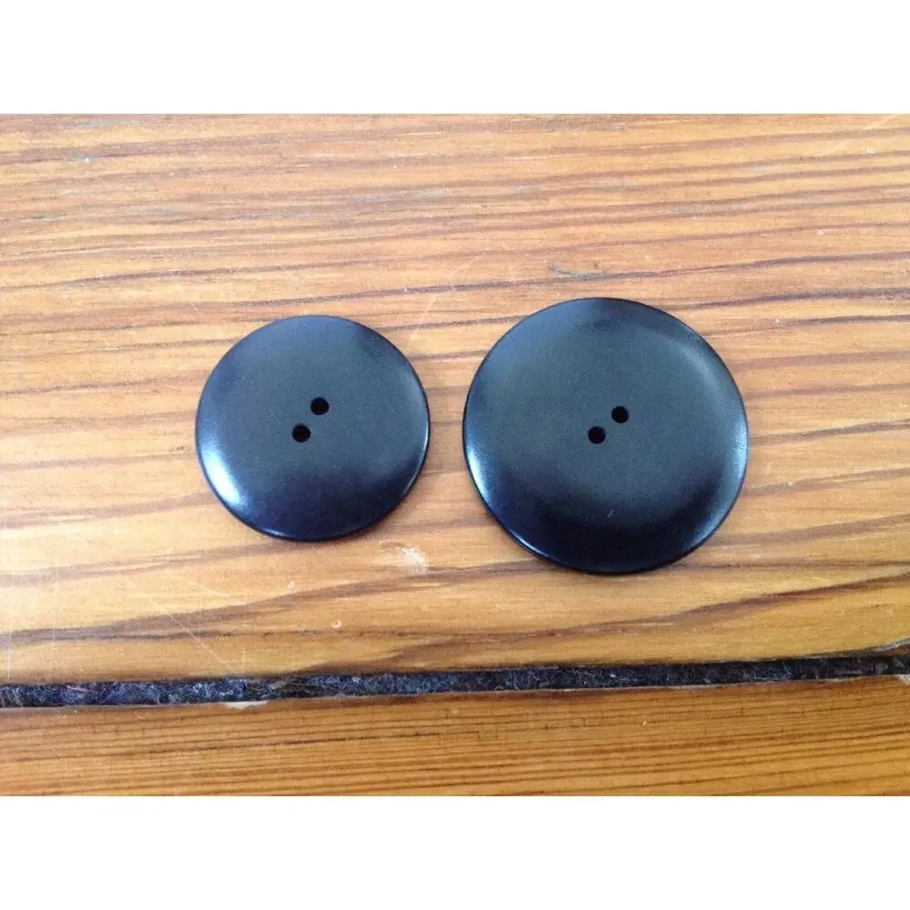 Vintage Art Deco Mid Century Black Geometric Textured Plastic Buttons 2.5cm 2cm